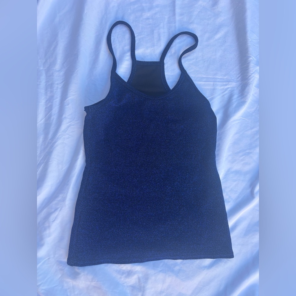 Blackmilk Navy Blue Sparkle Racerback Tank